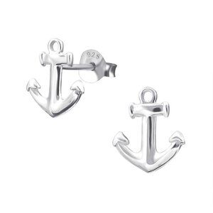 Sterling Silver Dainty Anchor Stud Earrings